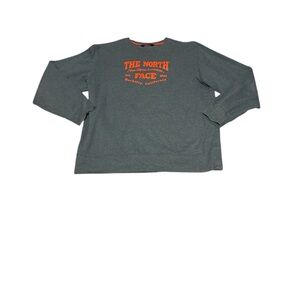 The North Face Blue Sweatshirt with Orange Logo